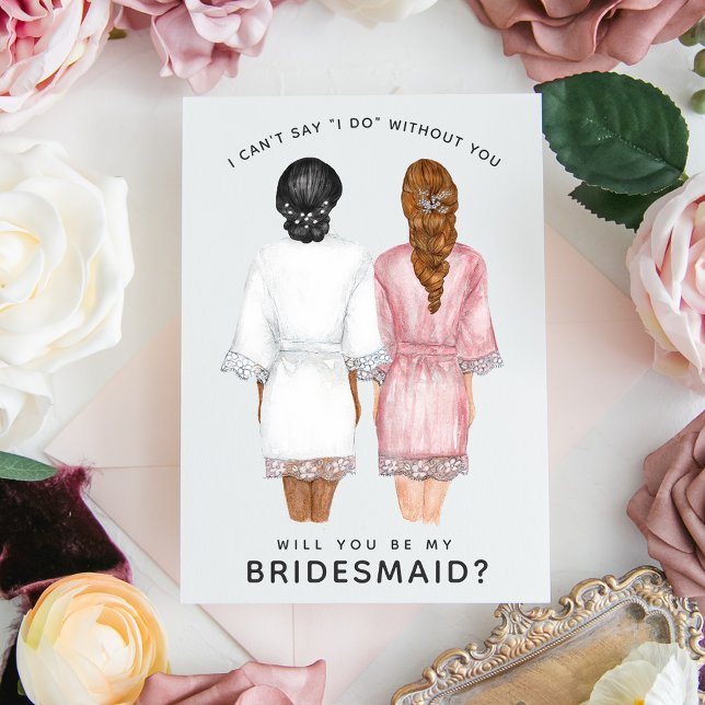 Will You Be My Bridesmaid? Girls in Robes card (Creator Uploaded)