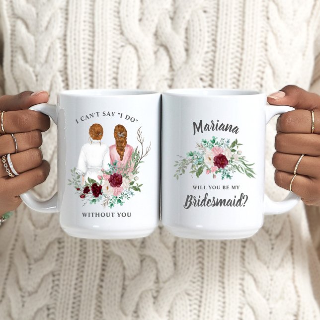 Will you be my Bridesmaid? Girls In Robes Floral Coffee Mug (Creator Uploaded)