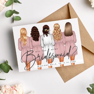 Will You Be My Bridesmaid? Girls in Robes V2 Invitation