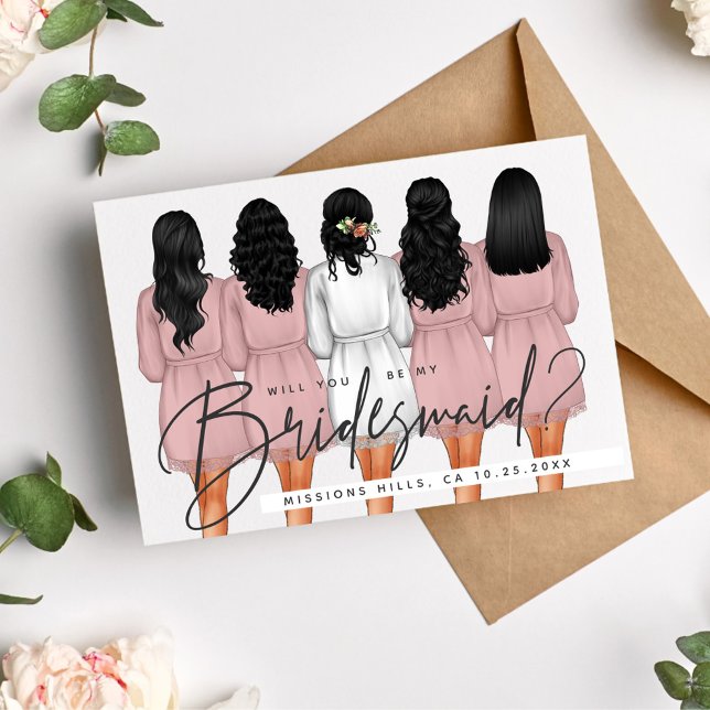 Will You Be My Bridesmaid? Girls in Robes V2 Invitation (Creator Uploaded)