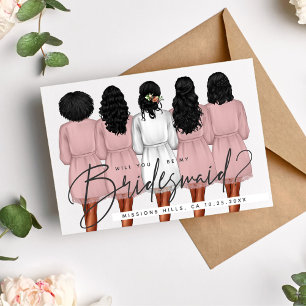Will You Be My Bridesmaid? Girls in Robes V2 Invitation
