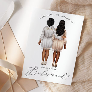 Will You Be My Bridesmaid? Girls in Robes V3 Invit Invitation