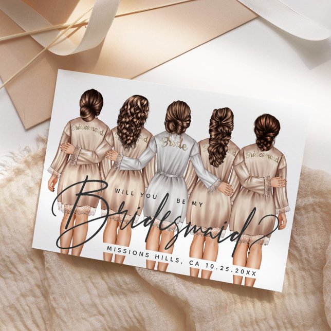 Will You Be My Bridesmaid? Girls in Robes V3 Invit Invitation (Creator Uploaded)