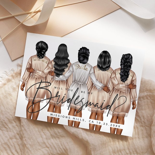 Will You Be My Bridesmaid? Girls in Robes V3 Invit Invitation (Creator Uploaded)