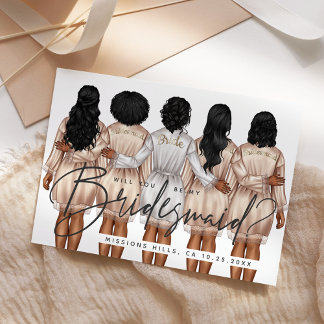 Will You Be My Bridesmaid? Girls in Robes V3 Invitation