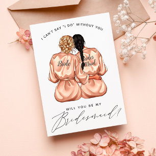 Will You Be My Bridesmaid? Girls In Silk Robes Inv Invitation