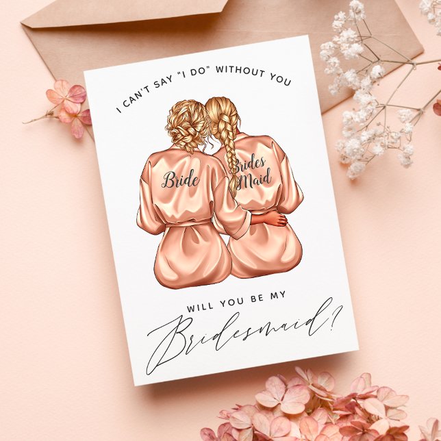 Will You Be My Bridesmaid? Girls In Silk Robes Inv Invitation (Creator Uploaded)