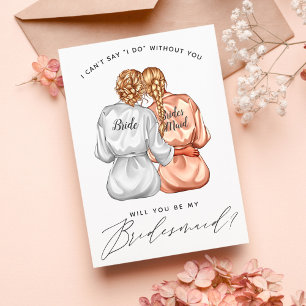 Will You Be My Bridesmaid? Girls In Silk Robes Inv Invitation