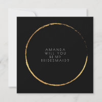 Will You Be My Bridesmaid Gold Black Vip