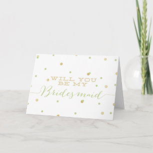 Will You Be My Bridesmaid?   Gold Glitter Confetti Invitation