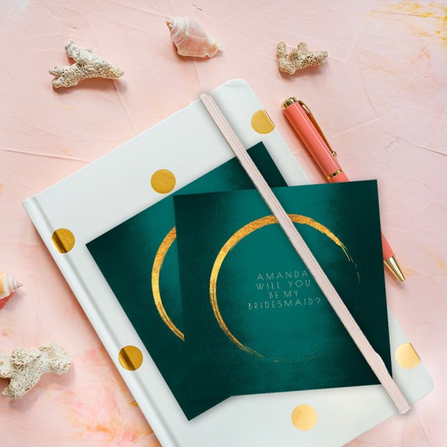 Will You Be My Bridesmaid Golden Circle Jungle Invitation (Creator Uploaded)