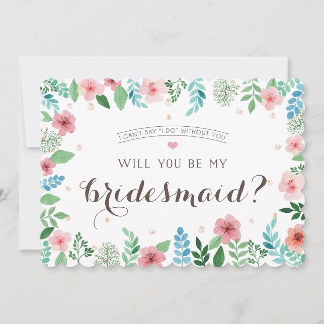 Will you be my bridesmaid, I can't say I do Invitation (Front)