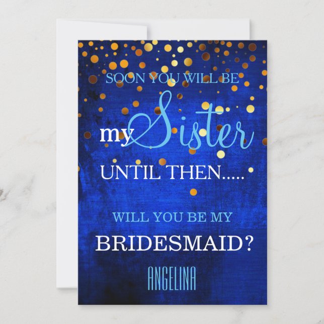 Will you be my bridesmaid? invitation (Front)