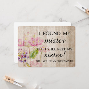 Will you be my bridesmaid? invitation