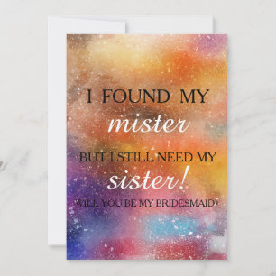 Will you be my bridesmaid? invitation