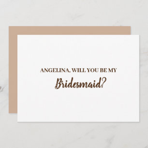 Will you be my bridesmaid? invitation
