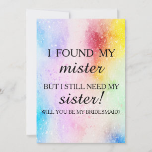 Will you be my bridesmaid? invitation