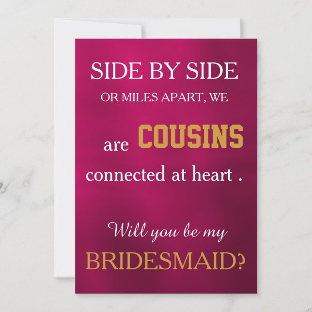 Will you be my bridesmaid? invitation (Front)