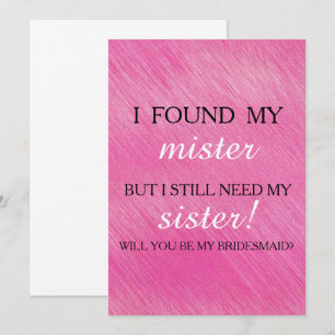 Will you be my bridesmaid? invitation