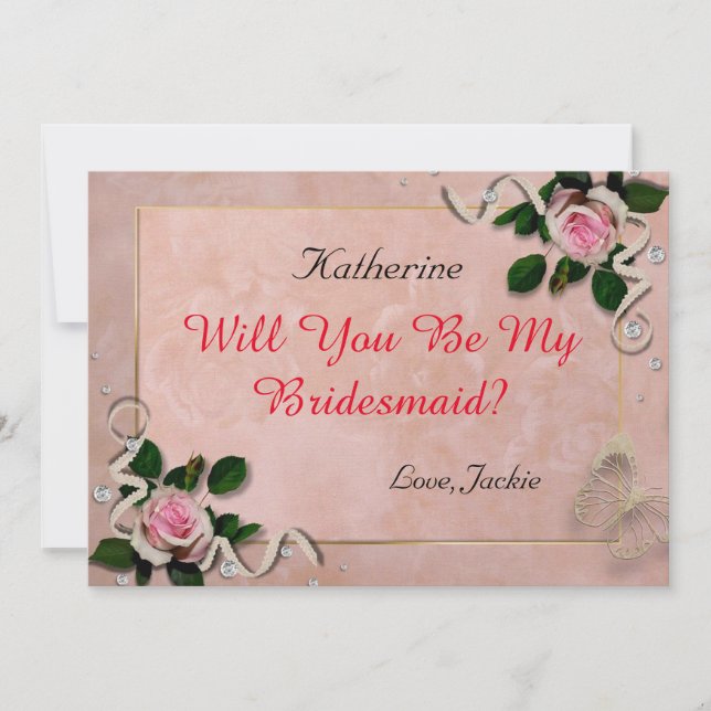 Will you be my bridesmaid invitation (Front)