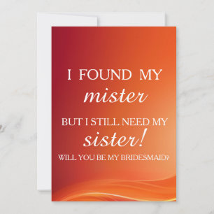 Will you be my bridesmaid? invitation