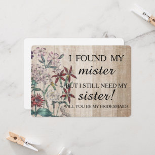 Will you be my bridesmaid? invitation