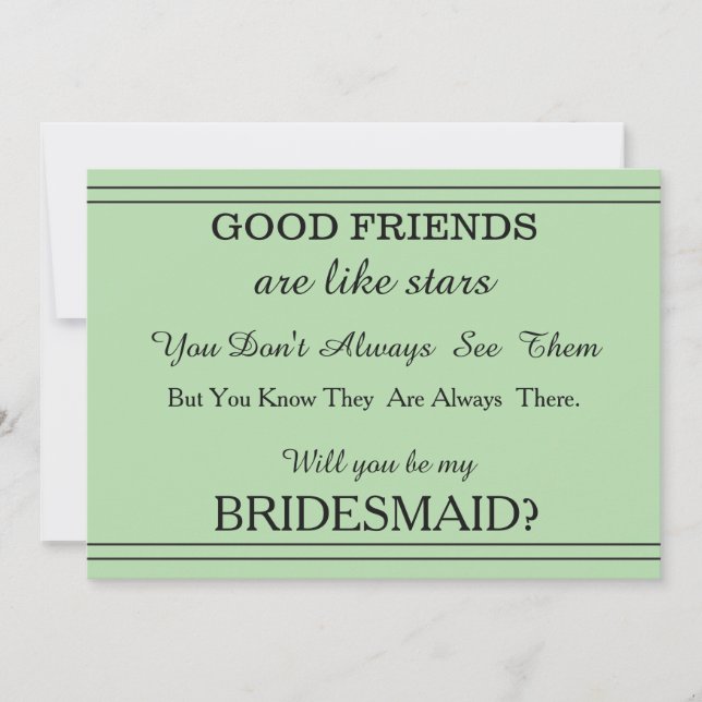 Will you be my bridesmaid? invitation (Front)