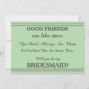 Will you be my bridesmaid? invitation