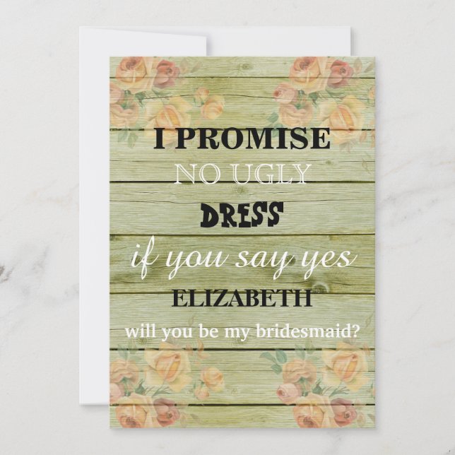 Will you be my bridesmaid? invitation (Front)