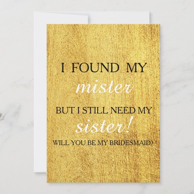 Will you be my bridesmaid? invitation (Front)