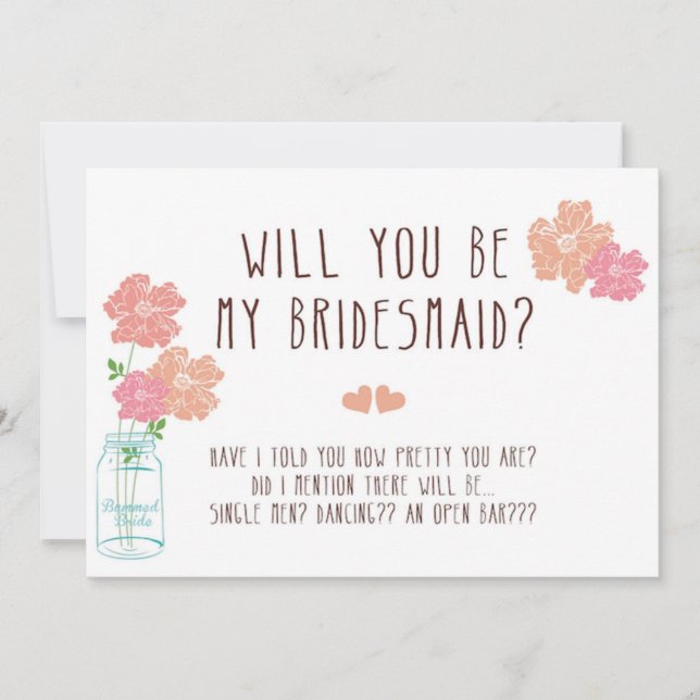 Will You Be My Bridesmaid Invitation (Front)
