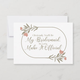 Will You Be My Bridesmaid Invitation