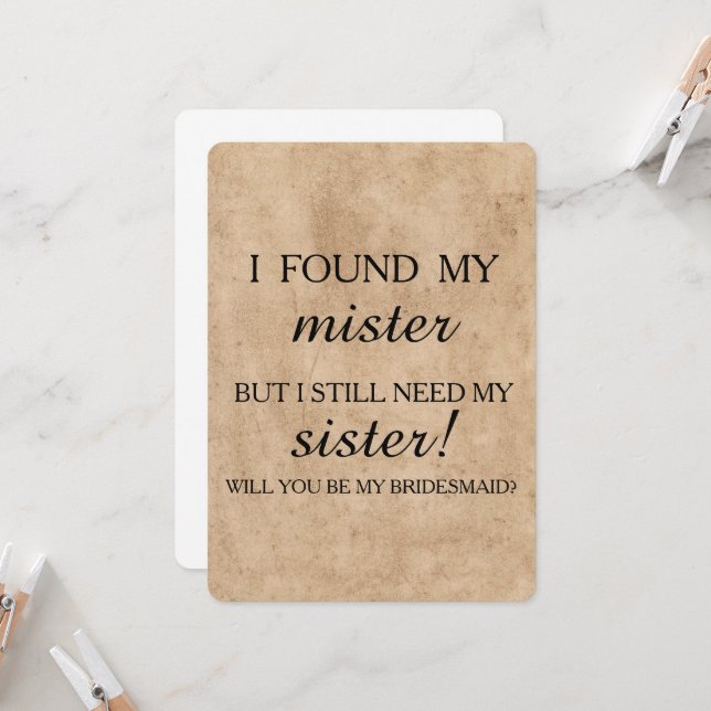 Will you be my bridesmaid? invitation (Front/Back In Situ)