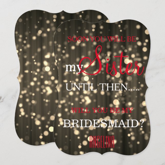 Will you be my bridesmaid? invitation (Front/Back)