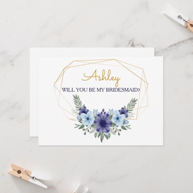 Will you be my bridesmaid? invitation (Front/Back In Situ)