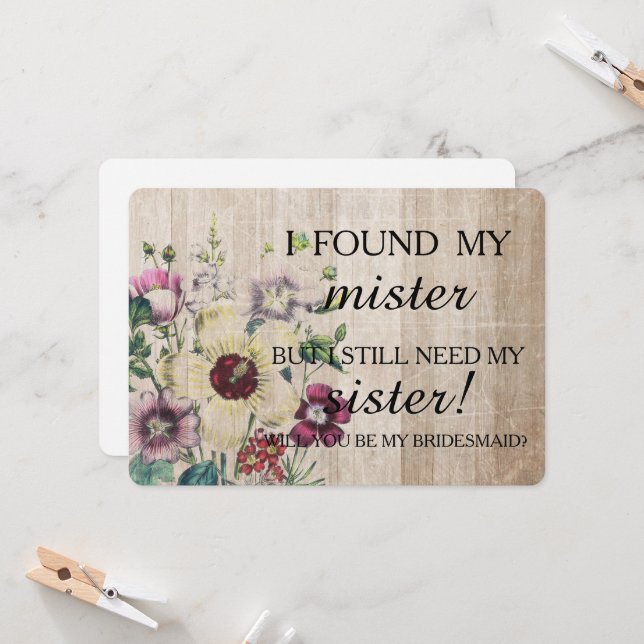 Will you be my bridesmaid? invitation (Front/Back In Situ)