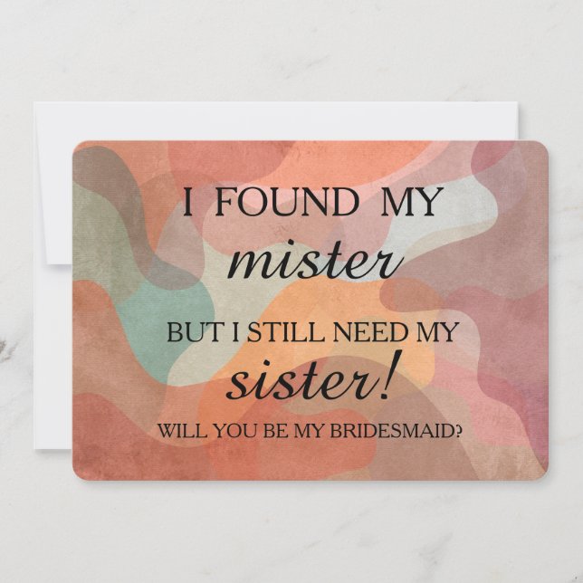 Will you be my bridesmaid? invitation (Front)