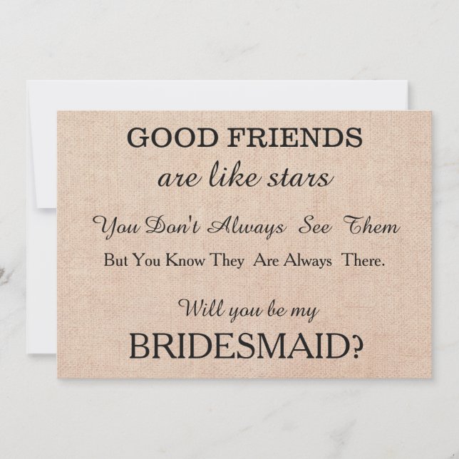 Will you be my bridesmaid? invitation (Front)