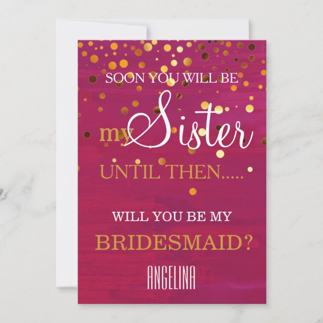 Will you be my bridesmaid? invitation (Front)