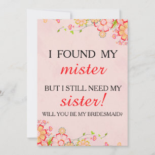 Will you be my bridesmaid? invitation