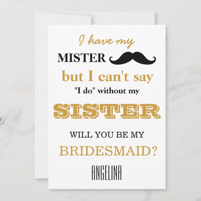 Will you be my bridesmaid? invitation (Front)