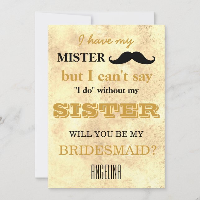 Will you be my bridesmaid? invitation (Front)