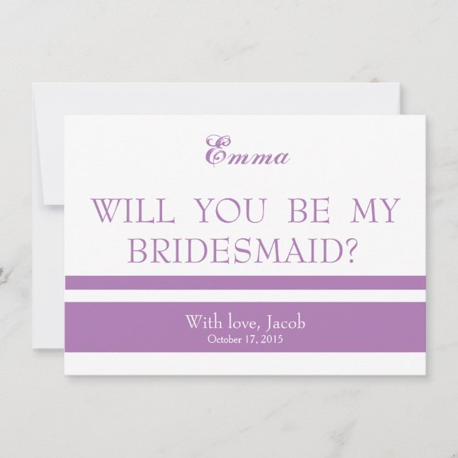 Will You Be My Bridesmaid Invitation (Front)