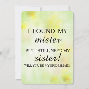 Will you be my bridesmaid? invitation