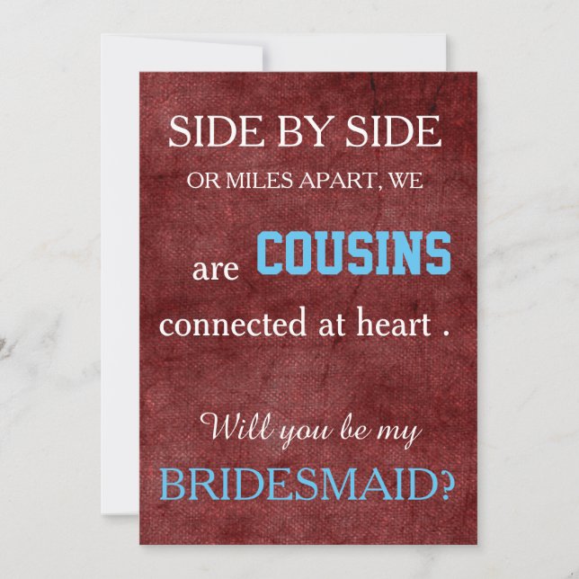 Will you be my bridesmaid? invitation (Front)