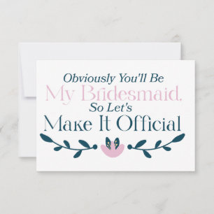 Will You Be My Bridesmaid Invitation