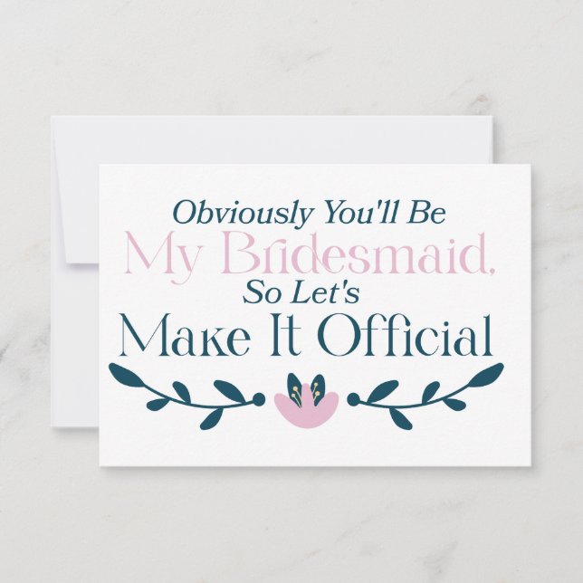 Will You Be My Bridesmaid Invitation (Front)