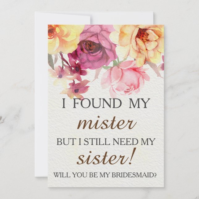Will you be my bridesmaid? invitation (Front)