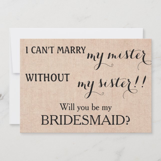 Will you be my bridesmaid? invitation (Front)