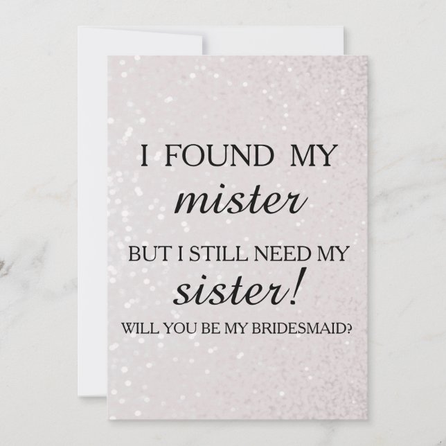 Will you be my bridesmaid? invitation (Front)